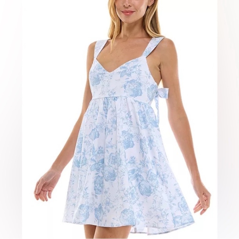 A Row Blue Floral Sundress
